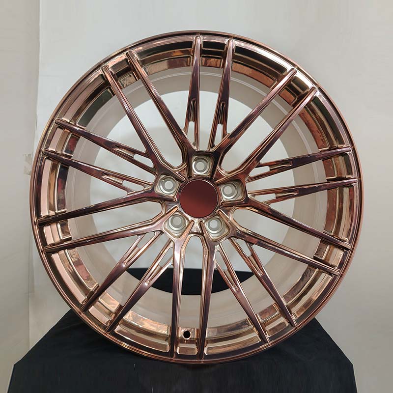 Polished rose gold one piece wheel